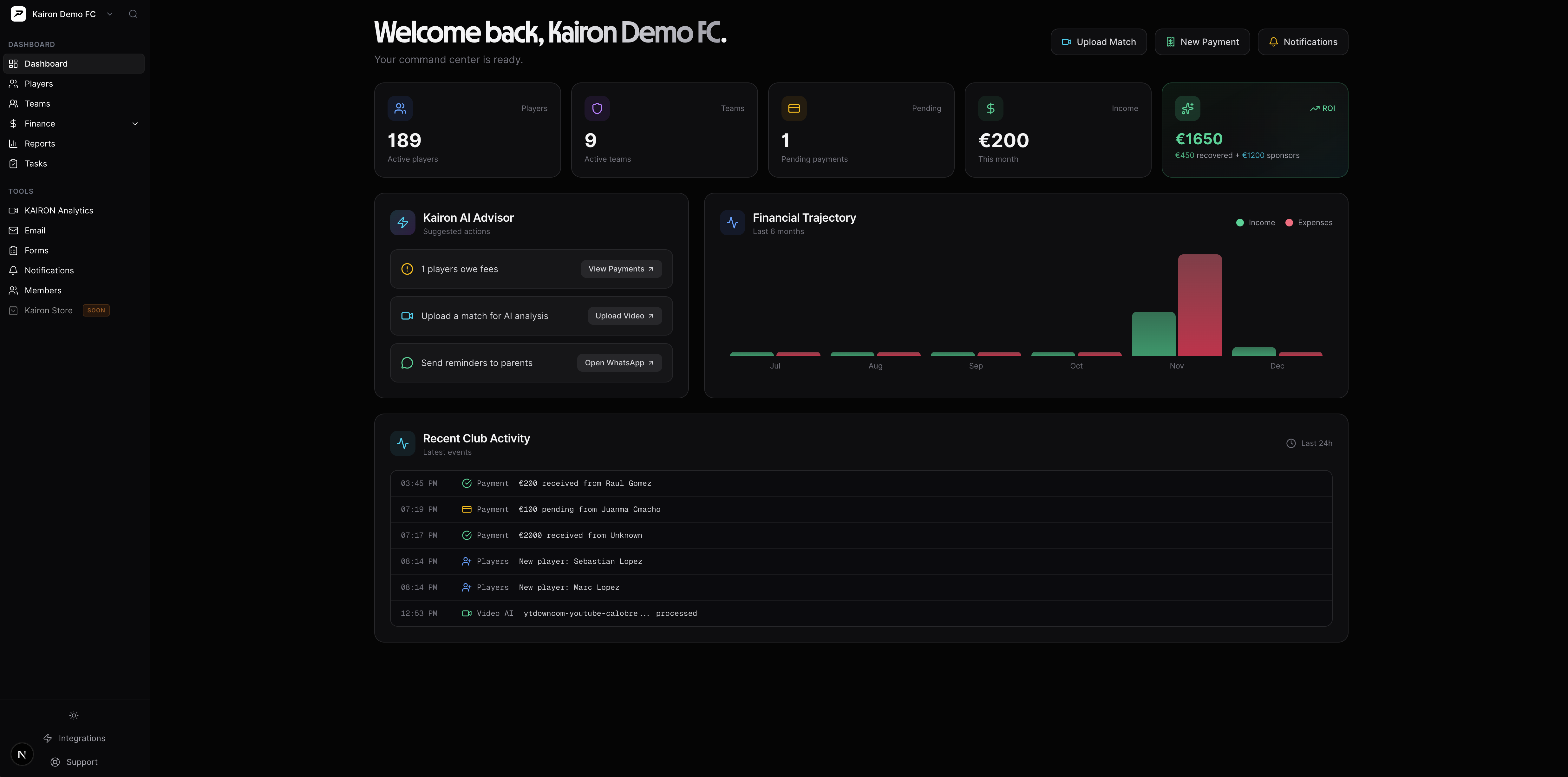 Kairon Dashboard